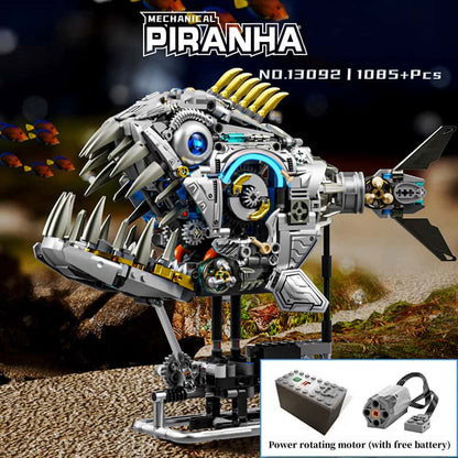 New arrival Mechanical piranha building blocks Shark fun puzzle high assembly toy for boys aged 6 and up Gift