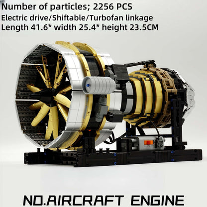 Aircraft Engine MOC Model - 2256 Pieces DIY Building Blocks with Motor - Educational Gift for Kids and Adults