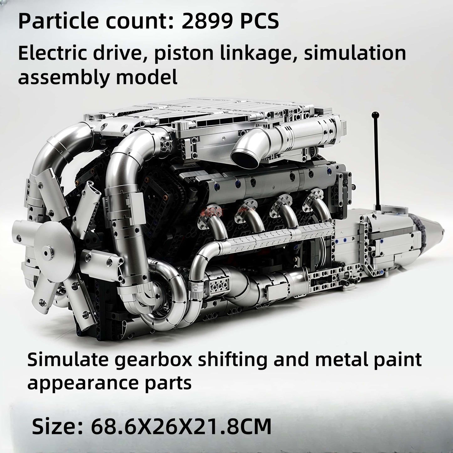 911 horizontally opposed 6-cylinder engine building block model electric assembly technology toy boy birthday gift collection display first choice