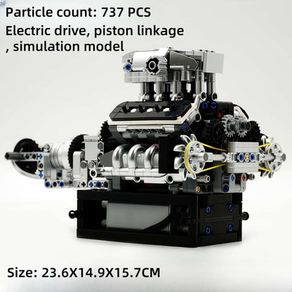 911 horizontally opposed 6-cylinder engine building block model electric assembly technology toy boy birthday gift collection display first choice