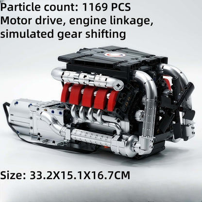 911 horizontally opposed 6-cylinder engine building block model electric assembly technology toy boy birthday gift collection display first choice
