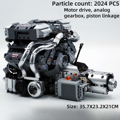 STEM technology assembly | W16 engine model | Electric dynamic version | Mechanical structure teaching toys | Suitable for teenagers and adults